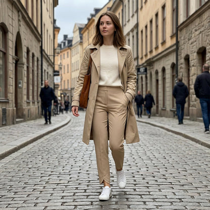 Women’s High-Waisted Zip-Pocket Trousers