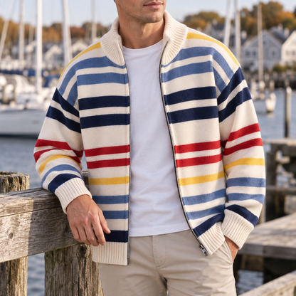 Emmett Striped Zip Cardigan